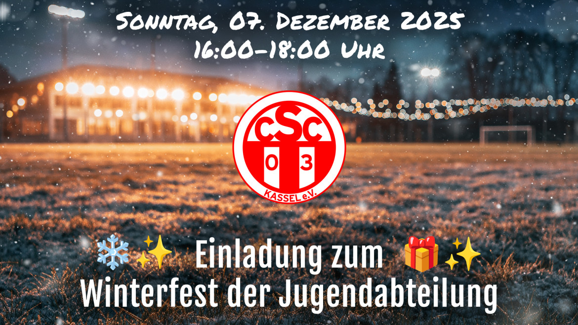 Einladung zum Winterfest der Jugendabteilung